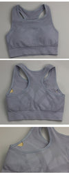 Solid Hollow Out Mesh Sports Bra