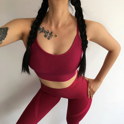 Leggings Strappy Bra Yoga Set