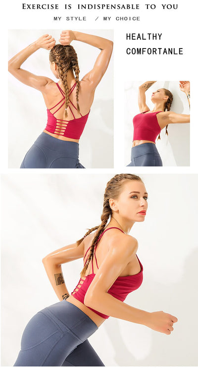 Sexy Cross Straps Gym Sports Bra