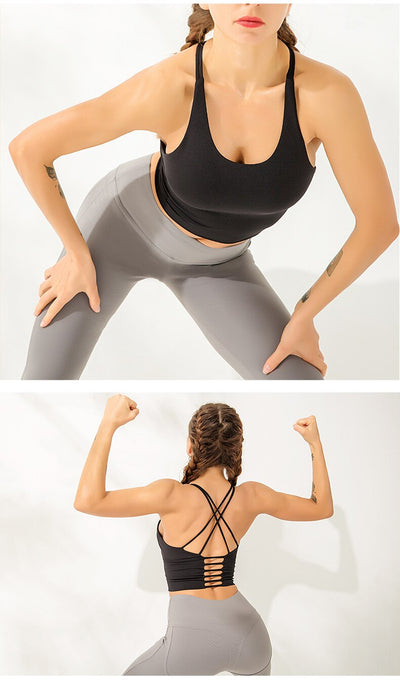 Sexy Cross Straps Gym Sports Bra