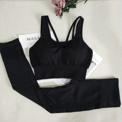 Leggings Padded Push-up Strappy Sports Bra